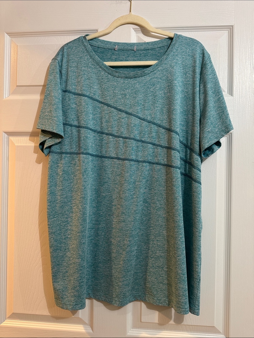 Womens Teal Short Sleeve Crewneck Tunic